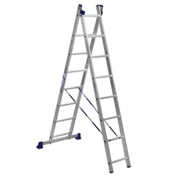 Двухсекционная алюминиевая лестница Алюмет 364 см. 2*8 ступеней Н2 5208