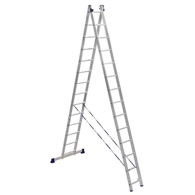 Двухсекционная алюминиевая лестница Алюмет 674 см. 2*14 ступеней Н2 5214