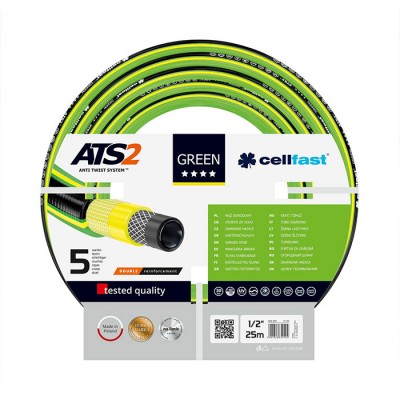 Пятислойный шланг для полива Cellfast Green 13 мм. (1/2") 25 м. 15-100