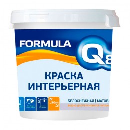 Краска водно-дисперсионная интерьерная Formula Q8 Белоснежная 1.5 л.