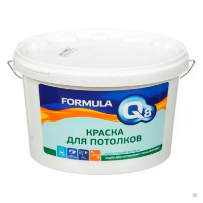 Краска водно-дисперсионная для потолков Formula Q8 Белоснежная 3 л.