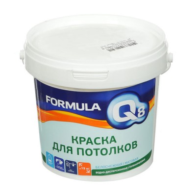 Краска водно-дисперсионная для потолков Formula Q8 Белоснежная 5 л.