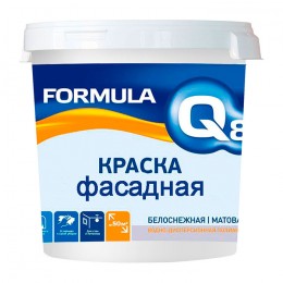 Краска водно-дисперсионная фасадная Formula Q8 Белоснежная 1.5 л.