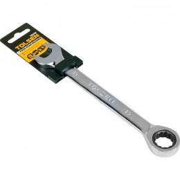 Ключ рожково-накидной Tolsen 15215 с храповым механизмом 19 мм.