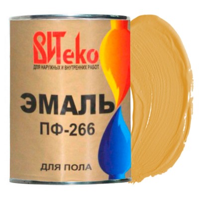 Алкидная эмаль для полов Витеко ПФ-266 Золотисто-коричневая 2.6 л.