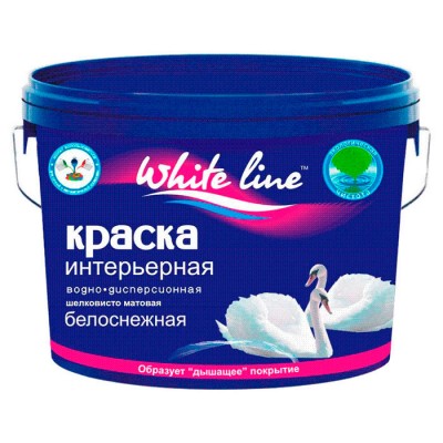 Краска водно-дисперсионная интерьерная White Line Белая 4.3 л.